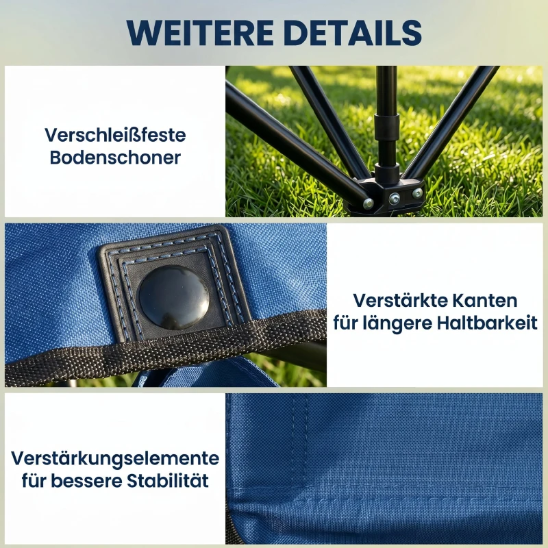 Outsunny 6-persoons campingbank met draagtas blauw