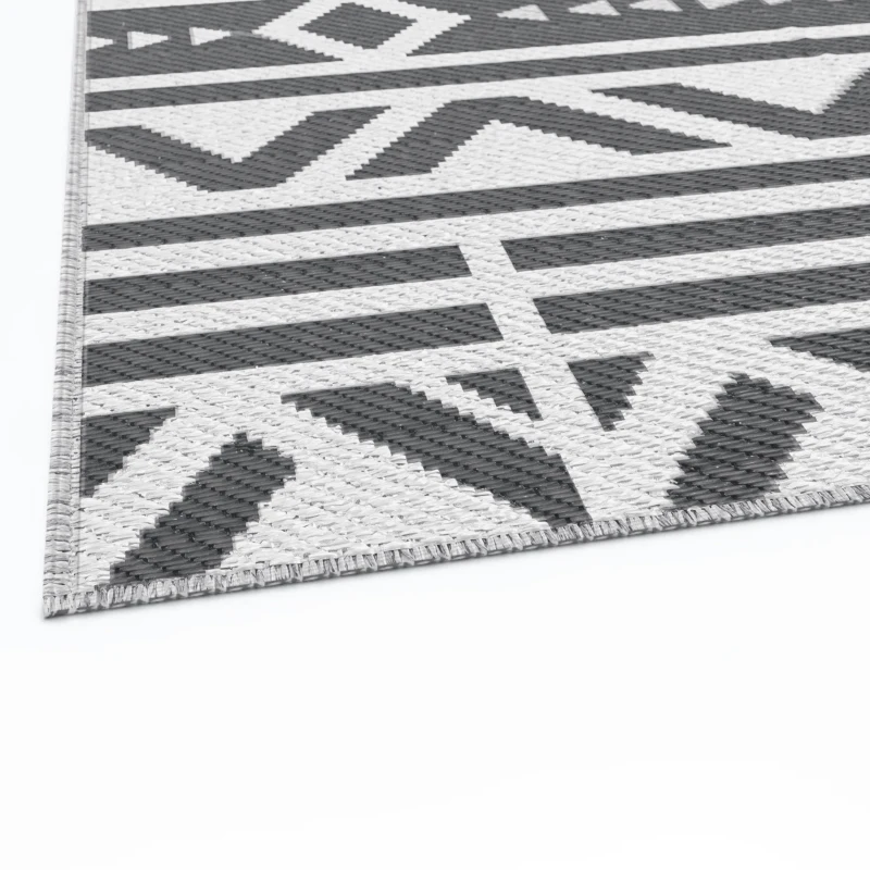 Outsunny Buitentapijt robuust weerbestendig buitentapijt, vloerkleed in boho-stijl, buitentapijt voor woonkamer balkon
