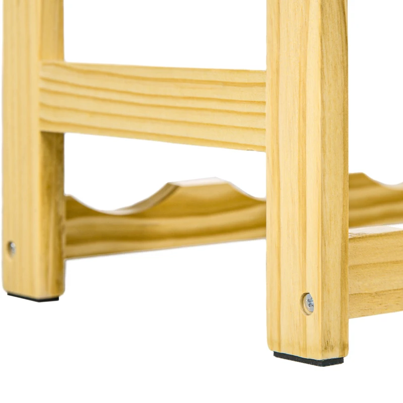 HOMCOM Wijnrek, 7 niveaus, voor 42 flessen, kantelbeveiliging, grenenhout, 63x25x102cm, naturel