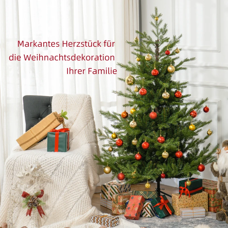 HOMCOM Kerstboom, Kunstspar, Realistische Uitstraling, Snelle Opzet, Plastic, Groen, 100 x 100 x 150cm
