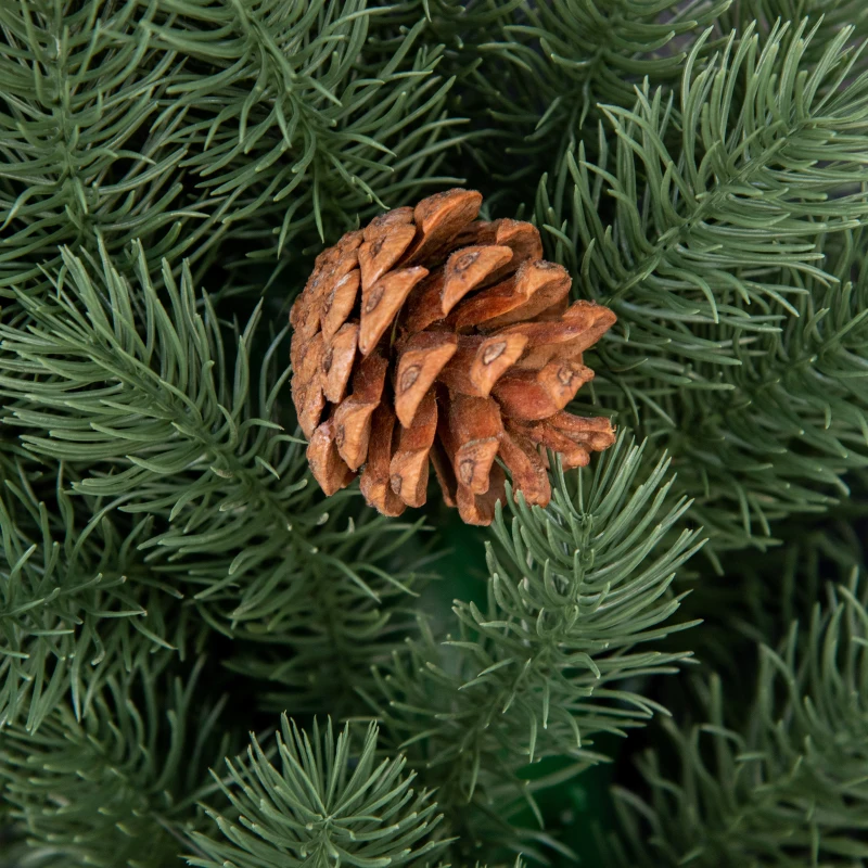 HOMCOM dennenkrans deurkrans kerstkrans achterzijde met ophanglus PE groen Ø60 x 8 cm