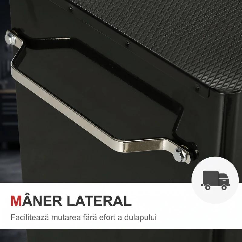 HOMCOM Carucior pentru Ustensile Unelte cu Sertar Rosu 61,5 X 33 X 85cm