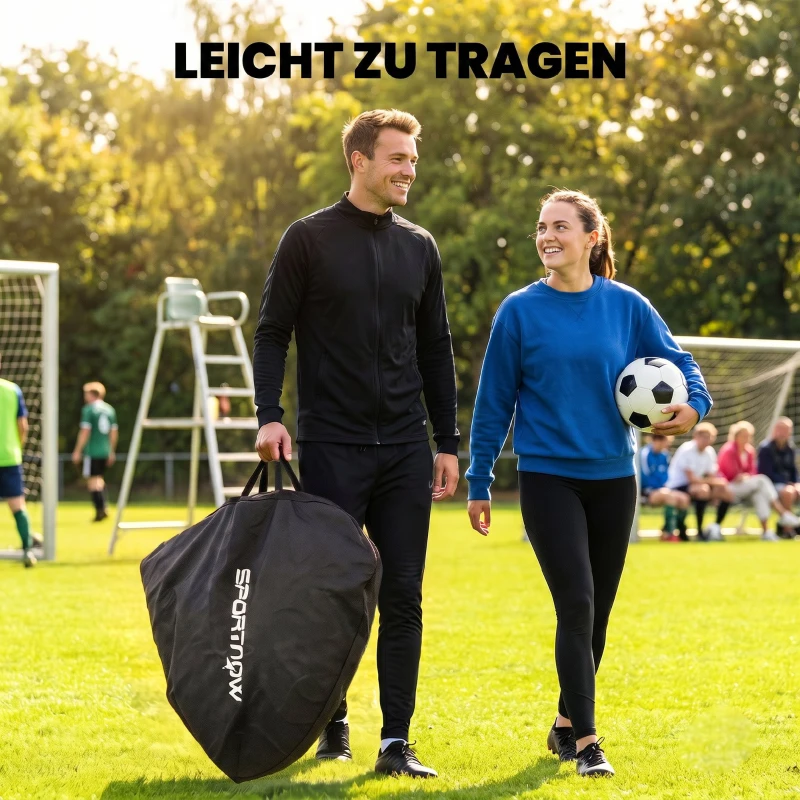 SPORTNOW Pop-Up Fußballtor für Garten Jugendliche & Erwachsene tragbares Outdoor Tor mit Reißfestem Tornetz Fiberglasstangen