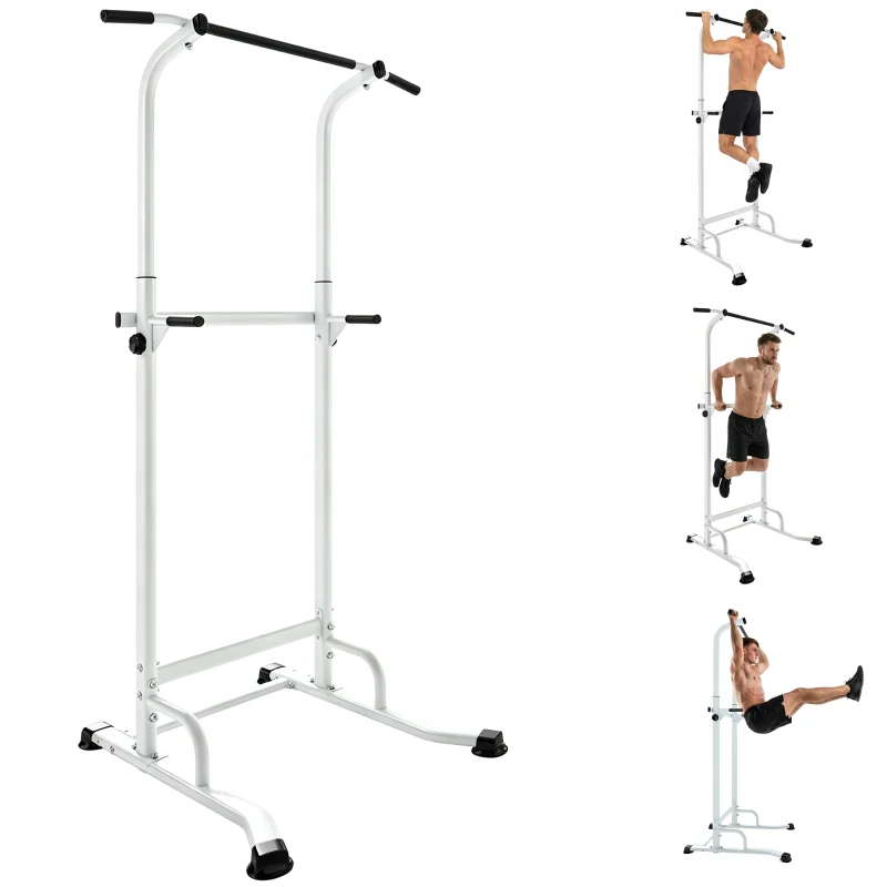 SPORTNOW Power tower dip barre de traction autoportante réglable en hauteur cadre acier 91,5 x 97,5 x 176,5-227 cm pour la maison