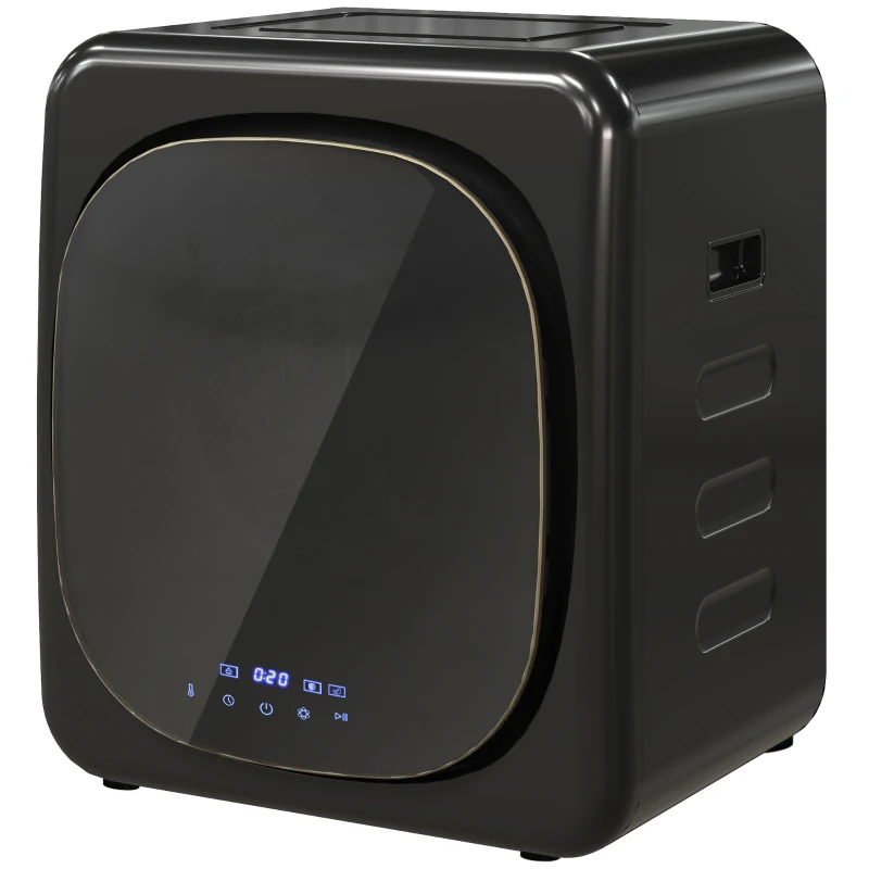 HOMCOM Wasdroger met UV-Desinfectie, Compact Ontwerp, 4 kg Capaciteit, Roestvrijstaal, Zwart