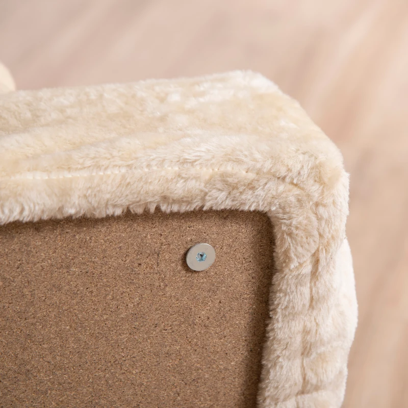 PawHut Scaletta per Cani Portatile a 4 Gradini, in Tessuto Vellutato Sfoderabile e Truciolato, 60x35x44 cm, Beige