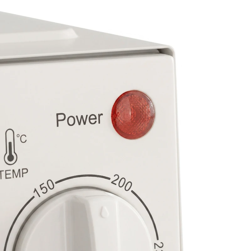 HOMCOM Mini-oven, 9 L mini-oven met bakplaat, grillrooster, met instelbare temperatuur en baktijd, roestvrij staal, cremewit