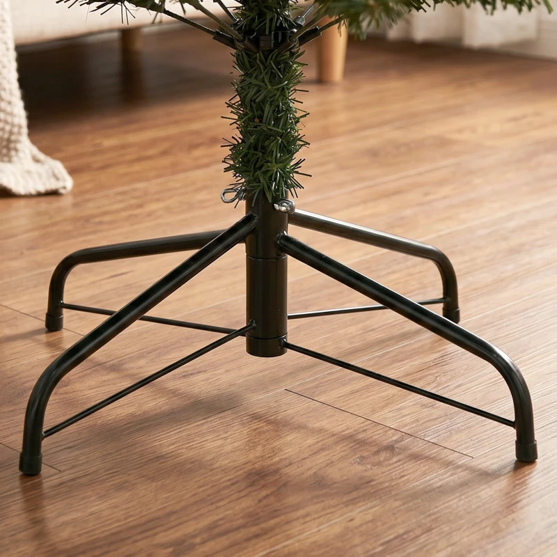 HOMCOM Árbol de Navidad Artificial 180 cm con 888 Ramas Ignífugas Base Metálica Plegable Verde