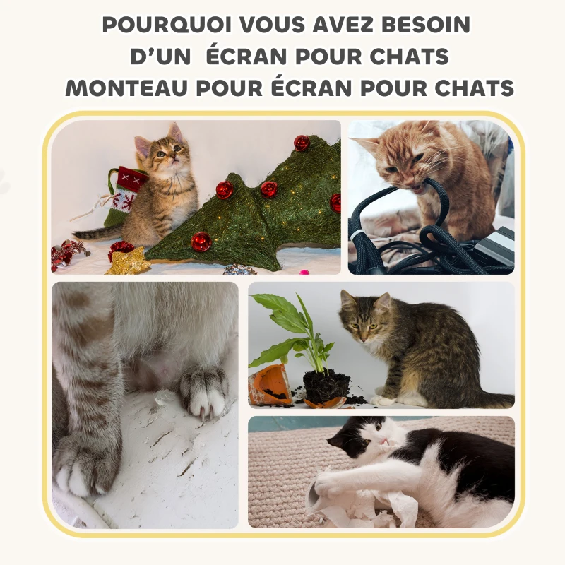 PawHut Tonneau à Gratter pour Chat Arbre à Chat Sisal Naturel et Herbiers Marins Recouvert de Peluche 45 x 45 x 79cm Kaki Café
