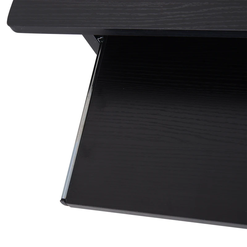 HOMCOM Bureau d'ordinateur, bureau avec rangement, plateau pour clavier et support de moniteur, 80 x 45 x 75 cm, noir