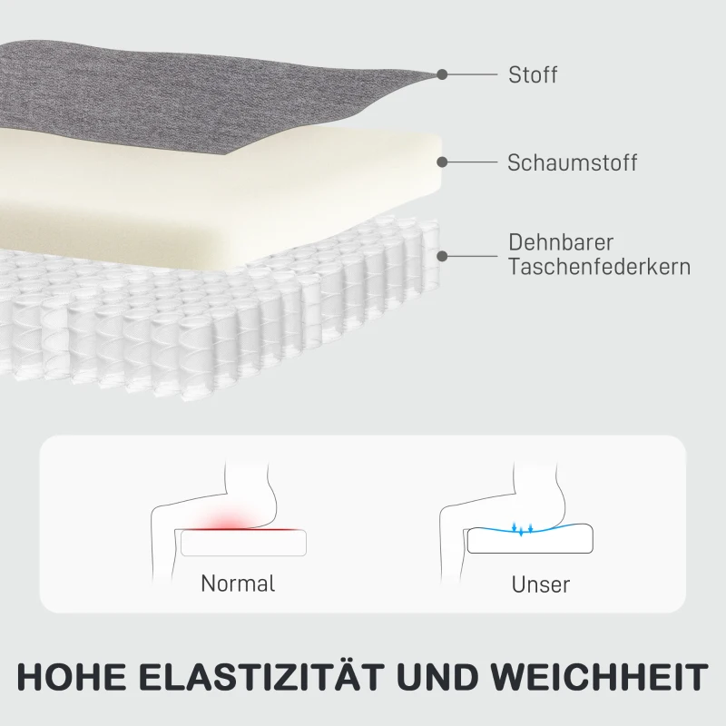 HOMCOM Verstelbare Relaxfauteuil met Voetsteun, Moderne Gepolsterde Stoel, Donkergrijs(m-7)