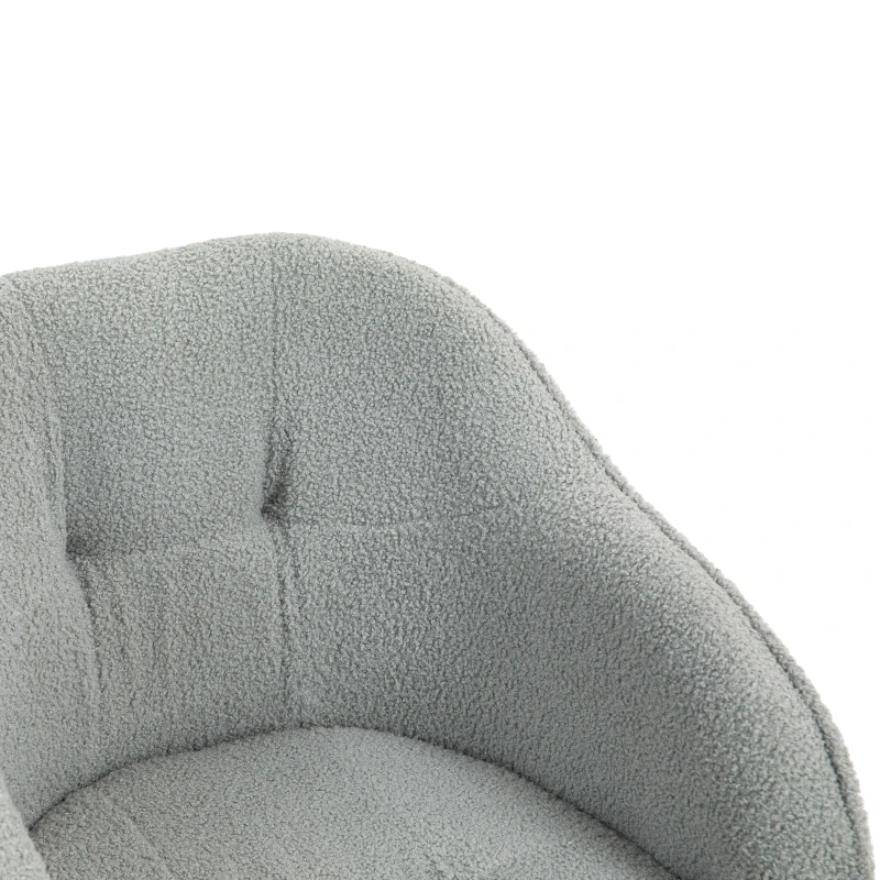HOMCOM Homeoffice-stoel, ergonomische bureaustoel met kantelfunctie, teddysamt-look 56 x 61 x 86 cm grijs