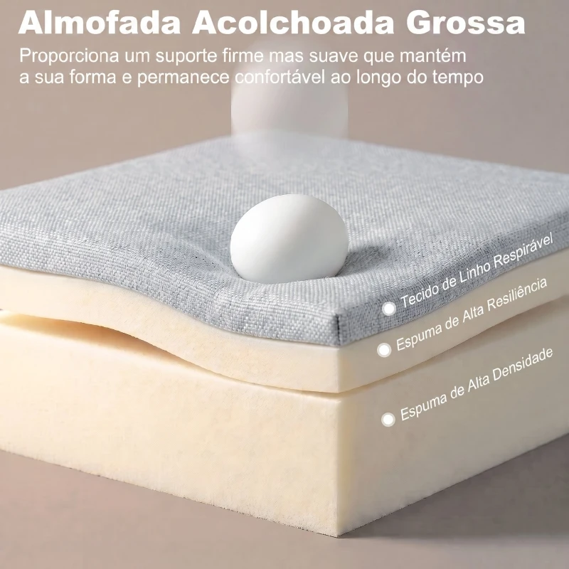 HOMCOM Sofá-cama de 2 Lugares 3 em 1 em Tecido Efeito Linho com Encosto Ajustável Click-Clack, Cinzento-claro