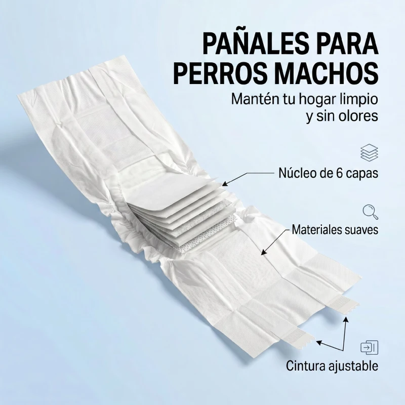 PawHut Pañales Desechables para Perros Machos 48 Unidades Súper Absorbentes Antifugas para Cachorros Talla M
