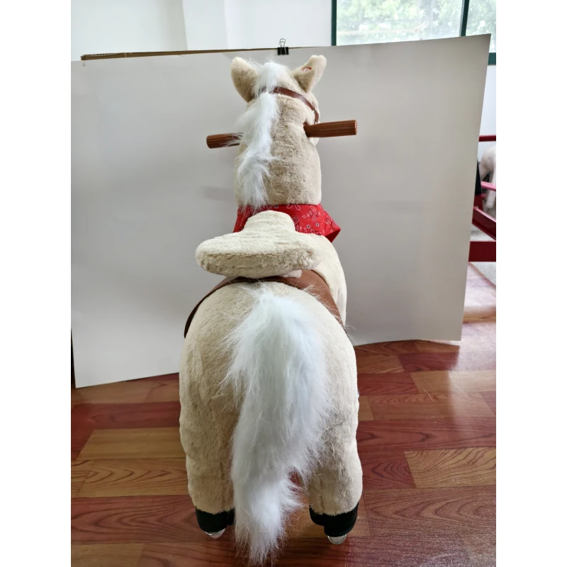 AIYAPLAY Ride on Horse Pedal Ride On Walking Horse Toy Rotatable Head Neighing Sound, Light Brown