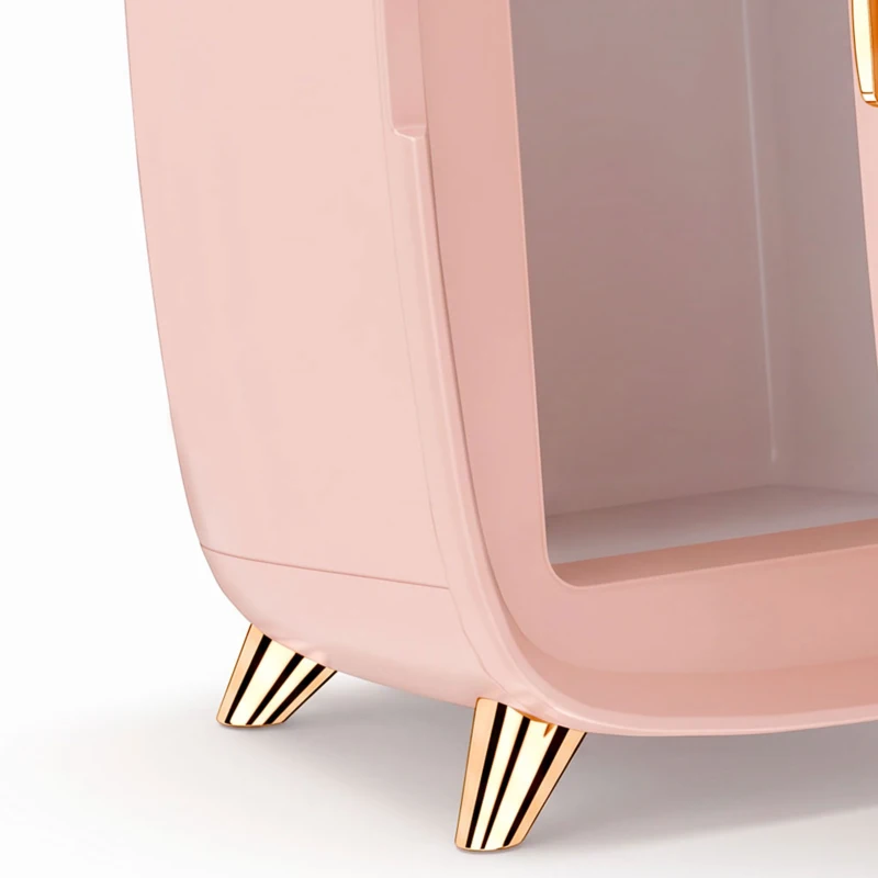 HOMCOM Skincare Refrigerator, 6L Mini Cosmetic Fridge with LED Mirror, Cooling Function for Bedroom, Skincare, Office, Pink