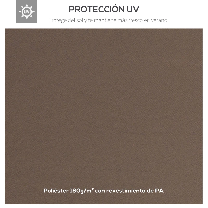 Outsunny Techo de Repuesto para Cenador 4x3 m Cubierta de Repuesto con Techo Doble 10 Orificios de Drenaje y Protección UV Toldo de Recambio para Pabellón Gazebo Marrón