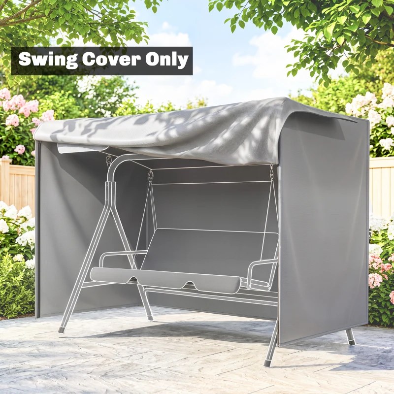 Outsunny 205 x 124cm Three-Seater Swing Chair Protective Cover Grey