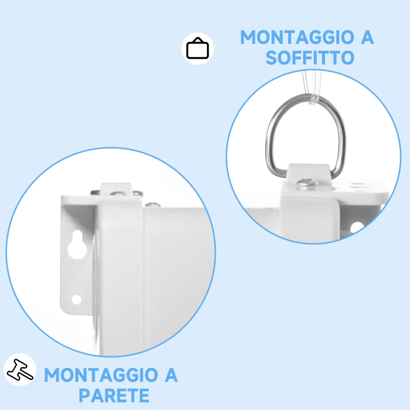 HOMCOM Telo per Proiettore 84" 16:9 Motorizzato con Telecomando, 215x8x140cm, Bianco