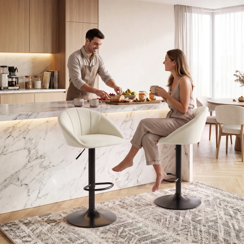 HOMCOM stool counter backs