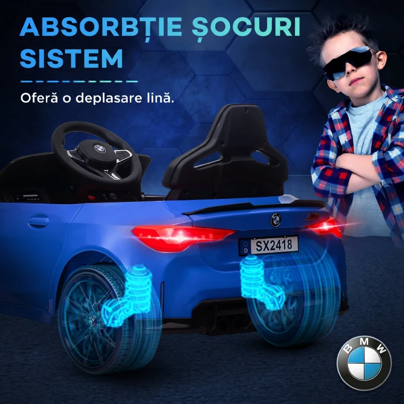 AIYAPLAY Mașinuță Electrică BMW M4 pentru Copii, Albastră