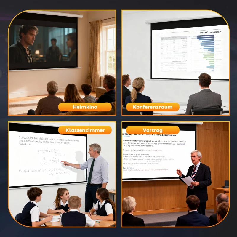 HOMCOM Beamer-Leinwand, Projektionsleinwand, 16:9, 100 Zoll, Fernbedienung, Motor
