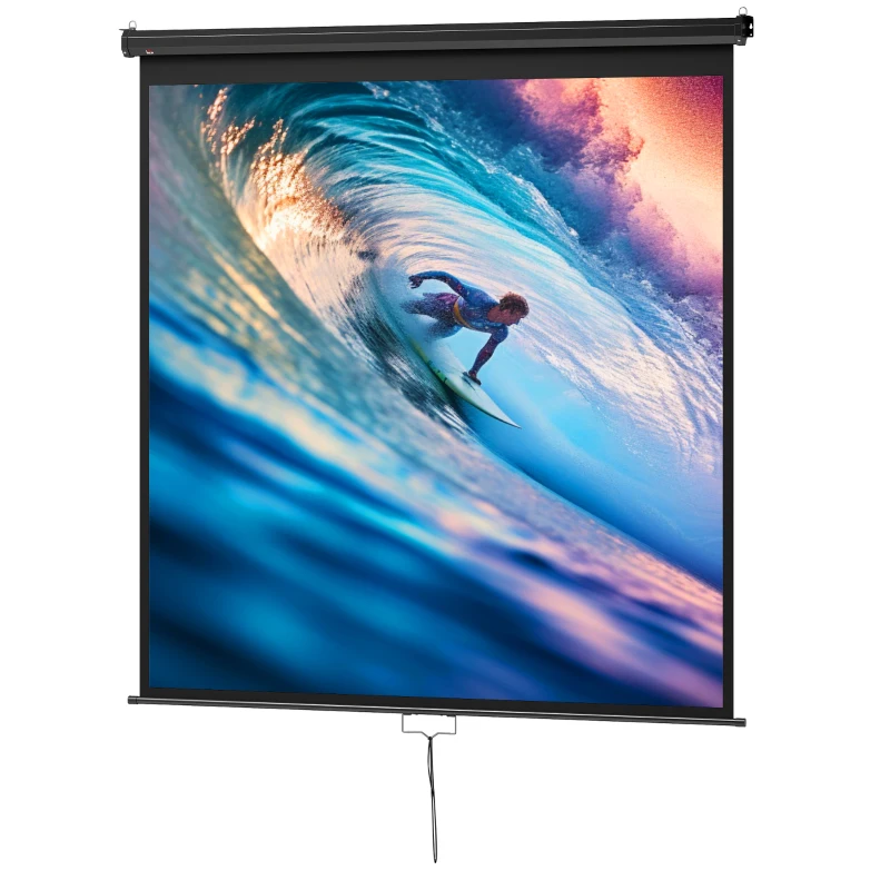 HOMCOM Projectiescherm 178 x 178 cm 99 inch 1:1 HD 4K voor Thuisbioscoop en Presentaties