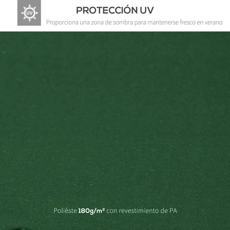Outsunny Techo de Repuesto para Cenador, 3x3 m, Cubierta de Repuesto con Techo Doble, 8 Orificios de Drenaje y Protección UV, SOLO Toldo de Recambio para Pabellón Gazebo, Verde