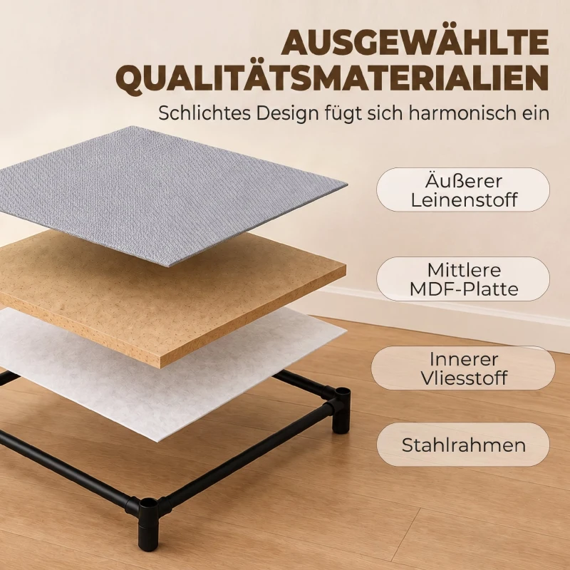 HOMCOM Kommode mit Stahlrahmen und 4 Schubladen, 42 x 32 x 80 cm, Grau/Schwarz