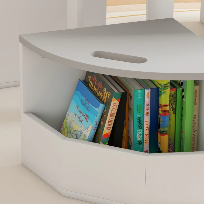 AIYAPLAY Table Enfant avec 4 Chaises 5 Pièces avec Rangement, Cadeau pour Fille Garçon 3-8 Ans, Ø 78 x 49 cm, Gris