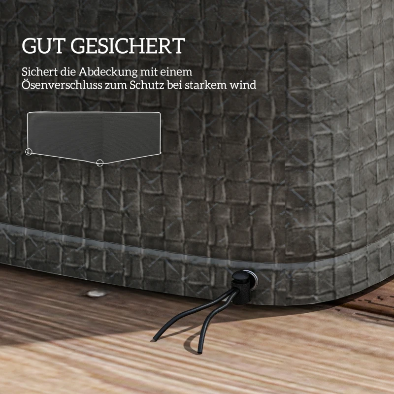 Outsunny Schutzhülle für Gartenmöbel Winterfest Wasserdicht Abdeckung Anti-UV Abdeckplane 235 x 190 x 90cm Grau