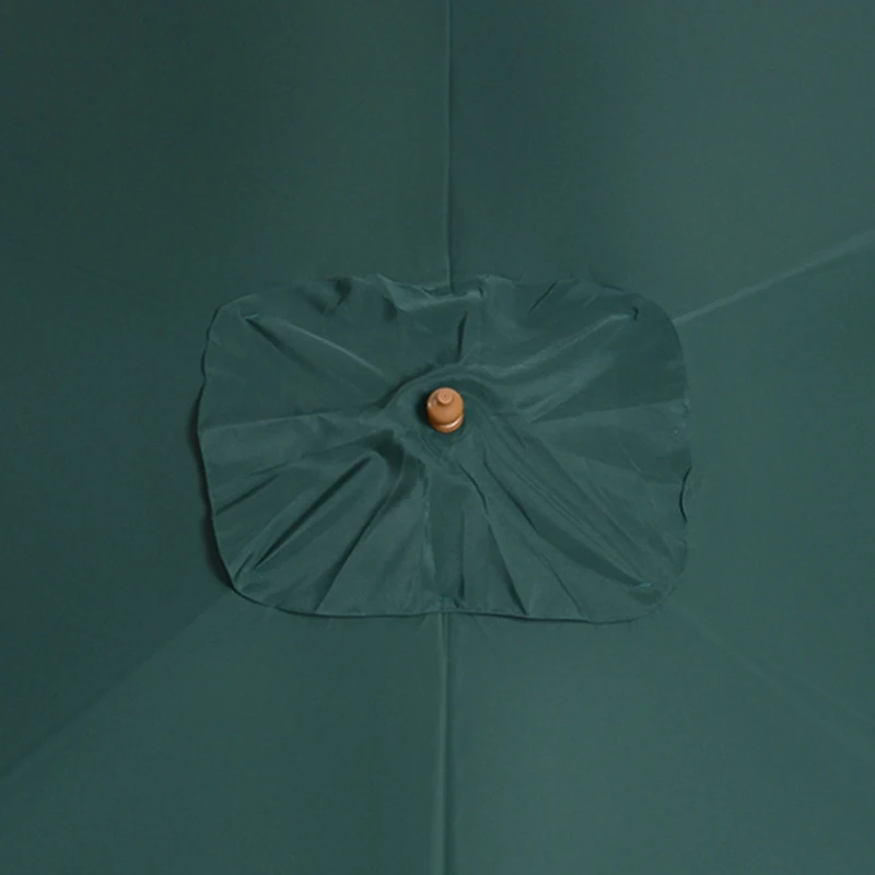 Outsunny Ombrellone 2x3 m da Giardino in Legno Laccato e Bambù con Copertura Rimovibile, Verde Scuro