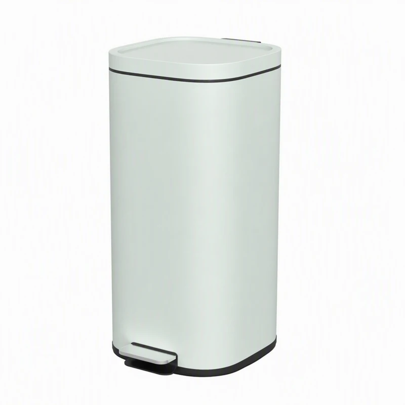 HOMCOM 30L Küchenmülleimer Pedaleimer mit Deckel, Soft-Close- und Offenhalte-Funktion für Küche, Zuhause