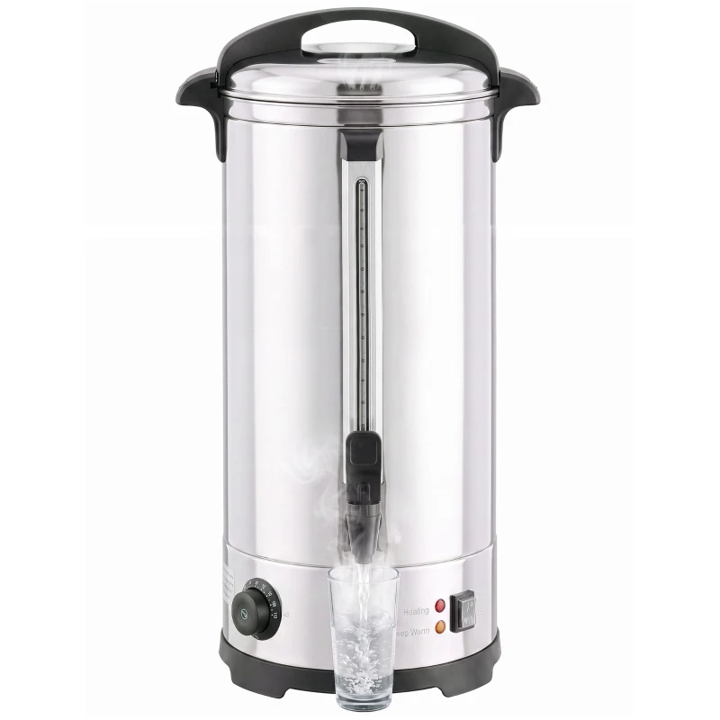 HOMCOM 24L Catering Urn, 2500W Stainless Steel Hot Water Boiler Dispenser with Thermostat, Keep Warm Function and Easy Pour Tap