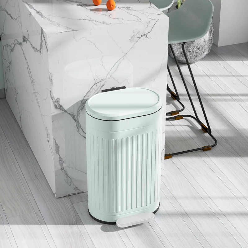 HOMCOM Vuilnisbak 30L pedaalemmer met deksel voetpedaal uitneembare binnenemmer soft-close functie 36,5 x 31,2 x 60,8 cm, Groen