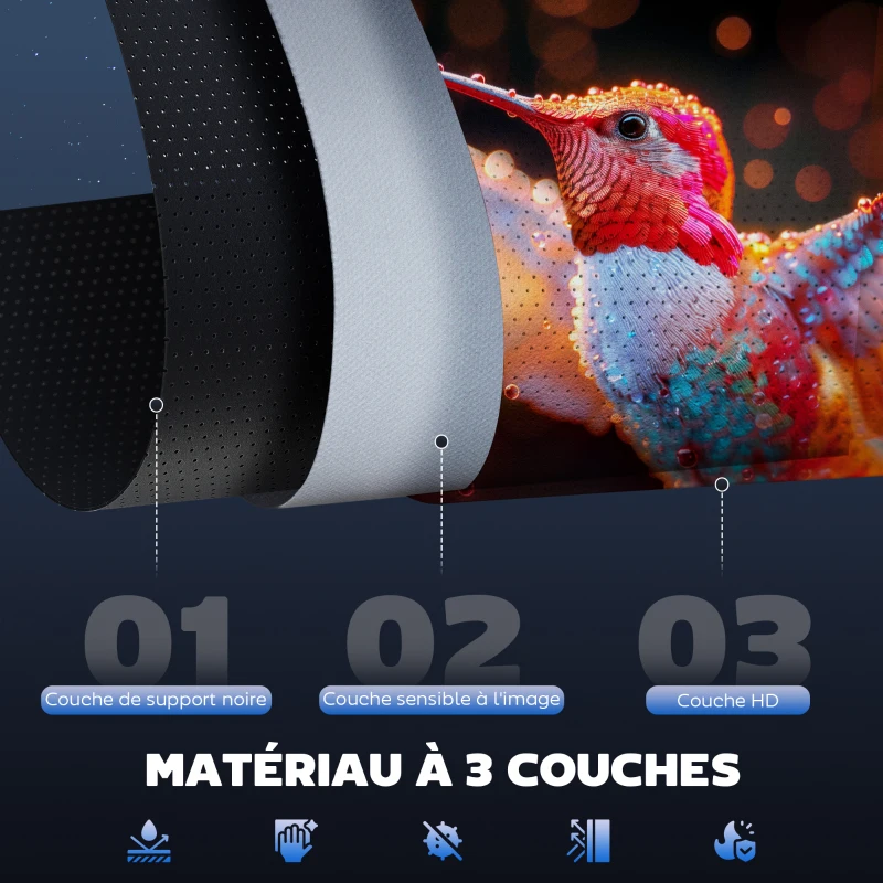 HOMCOM Écran de Projection 120" 4:3 HD 4K, Boîtier en Métal, Écran Hauteur Réglable Manuellement, 244x183cm, Noir