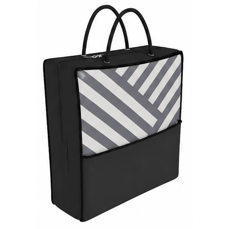 Outsunny Plastic Straw Reversible RV Outdoor Rug with Carry Bag, 182 x 274cm, Grey and Cream