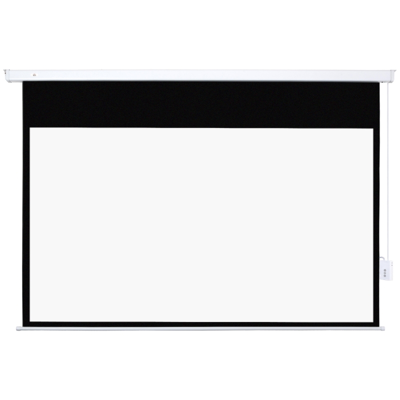 HOMCOM Écran vidéoprojecteur 100 Pouces, 16:9 4K HD écran de projection motorisé et électrique, écran de projection tv et home cinéma, montage mural ou plafond, panneau de commande et télécommande