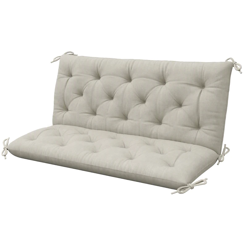 Outsunny Garden Bench Cushion, 2 Seater Swing Chair Cushion, Seat Pad with Ties for Indoor and Outdoor Use, 110 x 120 cm