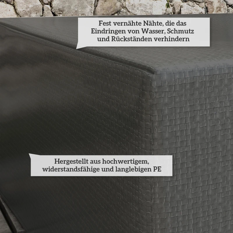 Outsunny Schutzhülle für Gartenmöbel Winterfest Wasserdicht Abdeckung Anti-UV Abdeckplane 235 x 190 x 90cm Grau