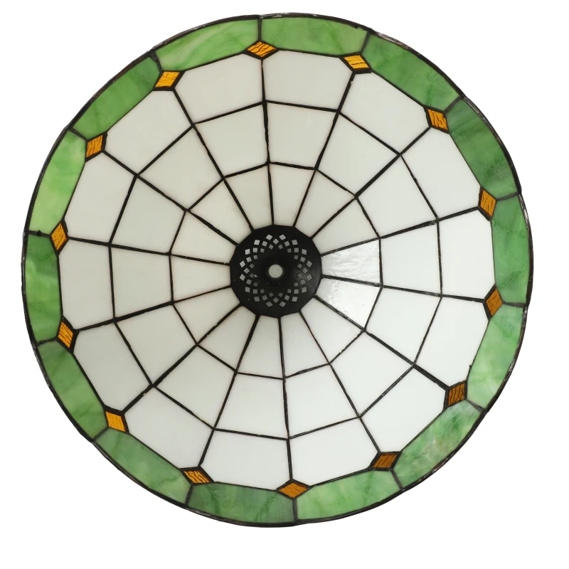 HOMCOM Tiffany-Style Floor Lamp with Handcrafted Stained Glass Shade, 152cm Tall Vintage Standing Lamp, Bronze Tone and Green