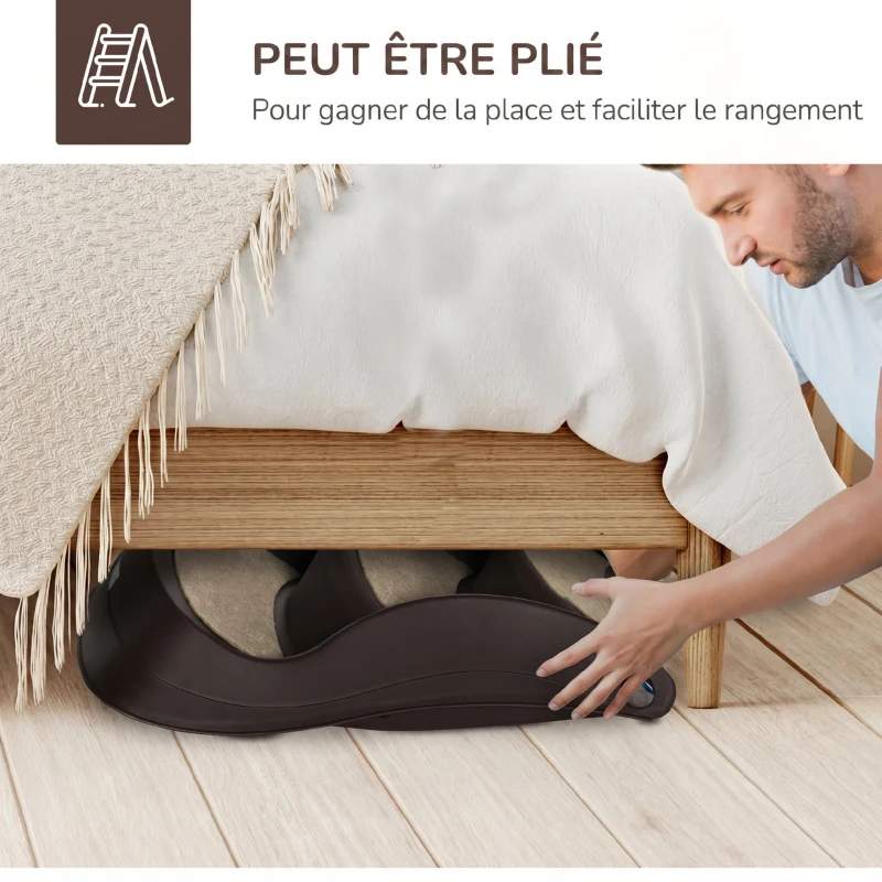PawHut Escalier pour Chien Pliant à 3 Marches Antidérapantes, pour Chiens Âgés, Chiots, Lit, Canapé, 49x38x38cm, Marron