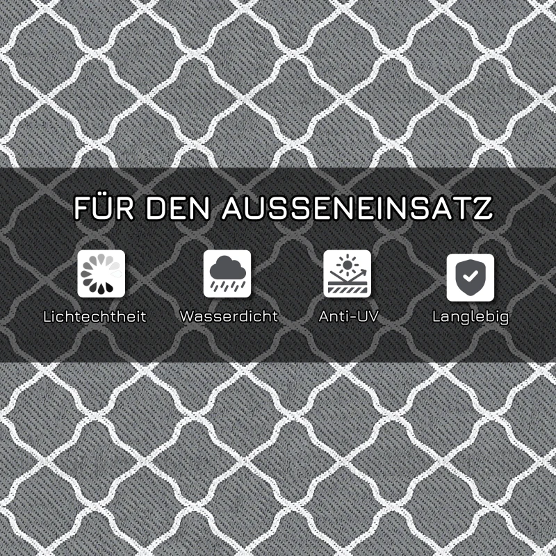 Outsunny Outdoor Tapijt Robuust Weerbestendig Tapijt met Netpatroon 182 x 274 cm Grijs