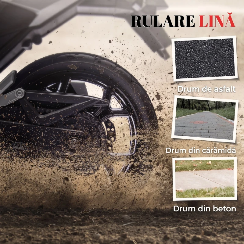 AIYAPLAY Motocicletă Electrică Copii, Licențiată Honda, Faruri Roți Antrenament, Albastră