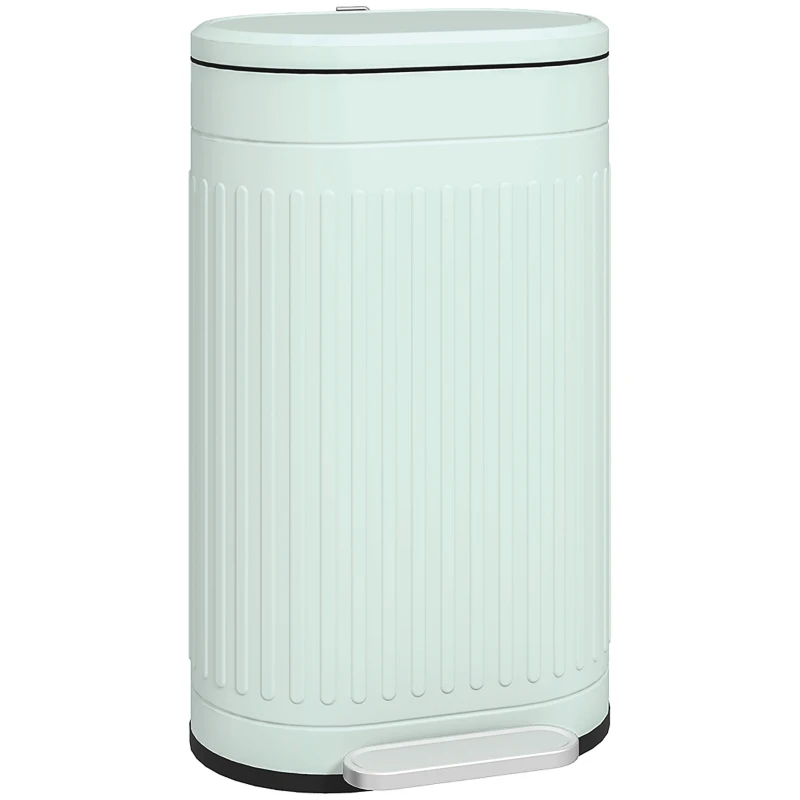 HOMCOM Mülleimer 30L Treteimer mit Deckel Fußpedal herausnehmbarem Inneneimer Soft-Close-Funktion 36,5 x 31,2 x 60,8 cm, Grün