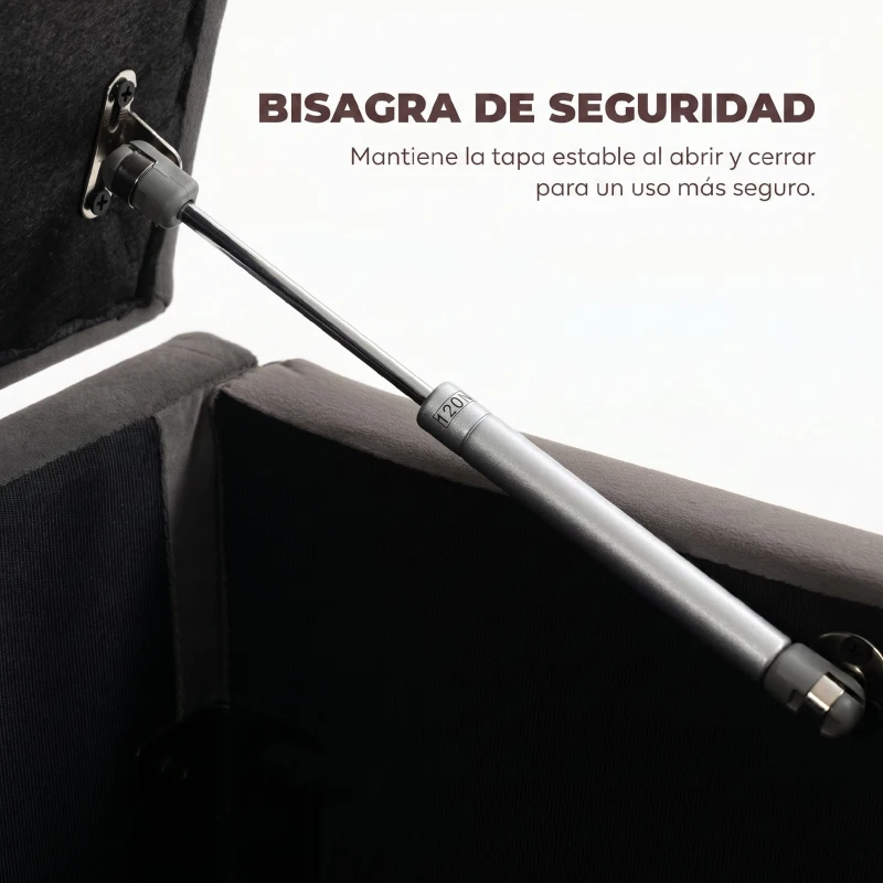 HOMCOM Puff Almacenaje, Banco Almacenaje 141L 137x41x42 cm Tapizado en Terciopelo Baúl de Almacenamiento Carga 240 kg Gris