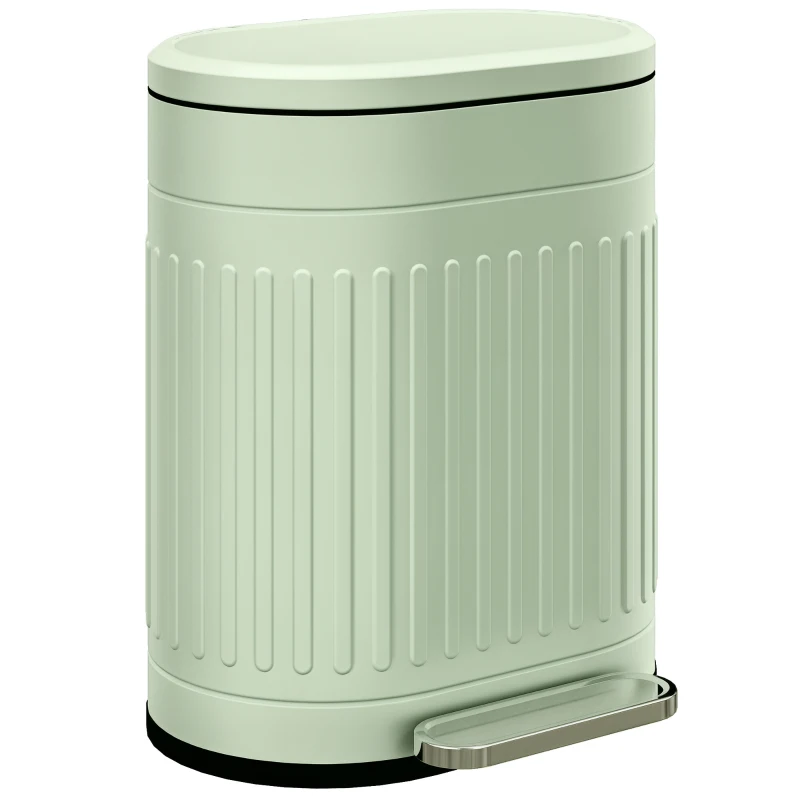 HOMCOM Afvalemmer 20L Pedaalemmer met Deksel Voetpedaal Uitneembare Binnenemmer Soft-Close Functie 36,5 x 31,2 x 45 cm, Groen