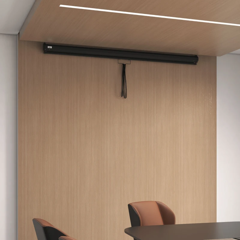 HOMCOM Telo Proiettore 100" Regolabile con Montaggio a Soffitto e Parete, Formato 4:3, 203x152cm, Bianco e Nero