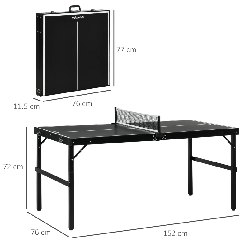 SPORTNOW Masă Pliabilă de Ping Pong cu Fileu și Mâner
