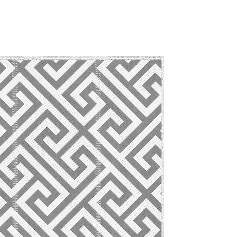 Outsunny Outdoor Rug Reversible Mat Plastic Straw Rug Portable RV Camping Mat for Garden Deck Picnic Indoor, 152 x 243 cm (5 x 8 ft), Light Grey & White